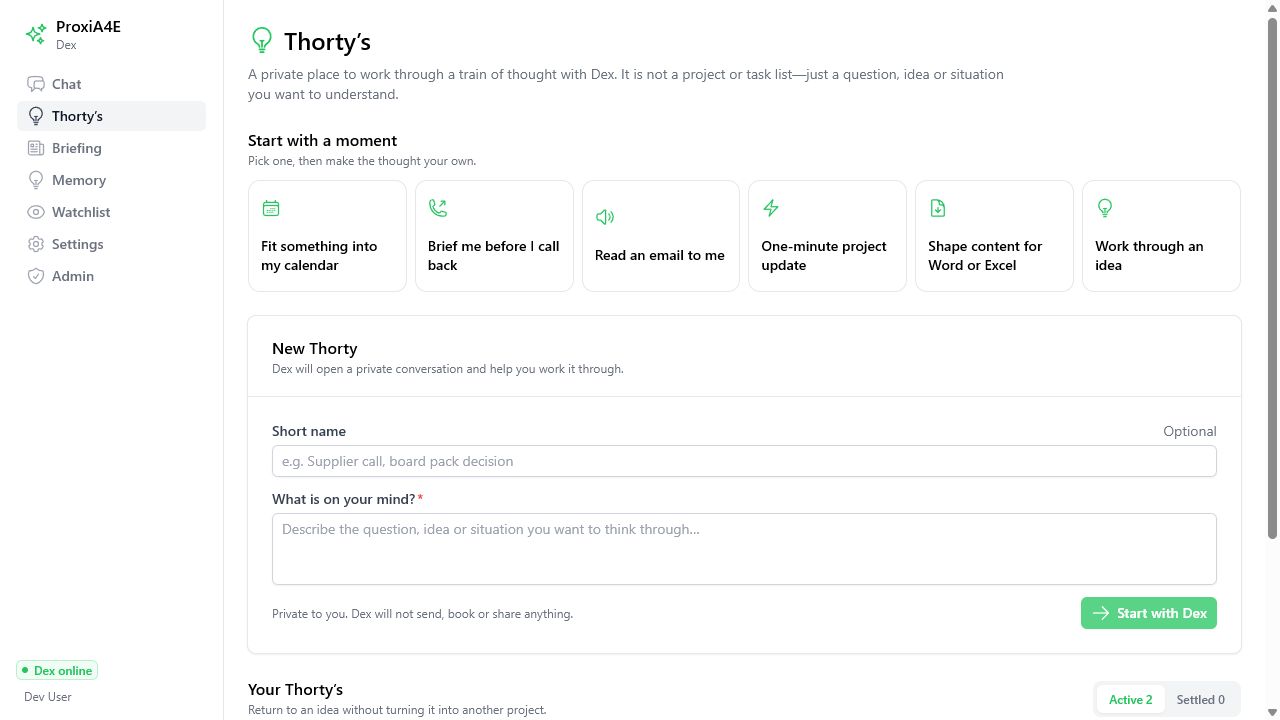 A4E Thortys workspace demonstration